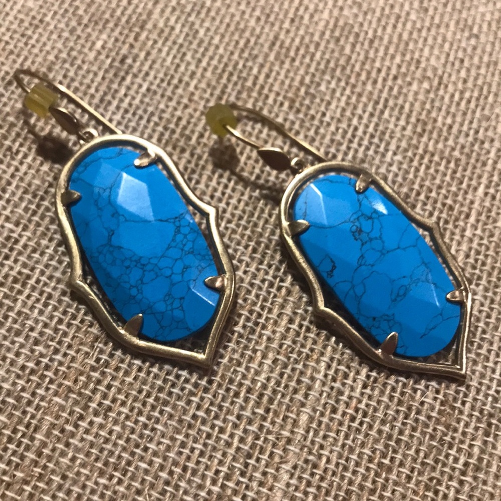 Stella & Dot Amala Chandelier Turquoise Earrings